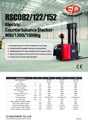 Gyalogkiséretű raklapemelák EP RCS152