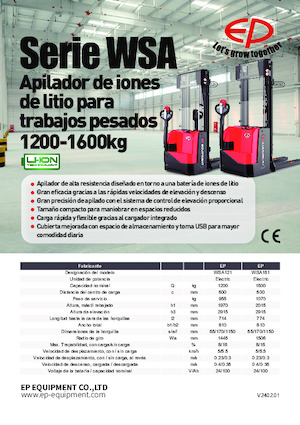 Gyalogkiséretű raklapemelák EP WSA121