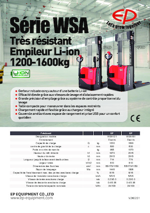 Gyalogkiséretű raklapemelák EP WSA121