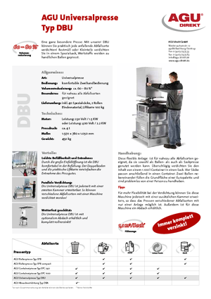 Hulladékprések AGU DBU-Tandem