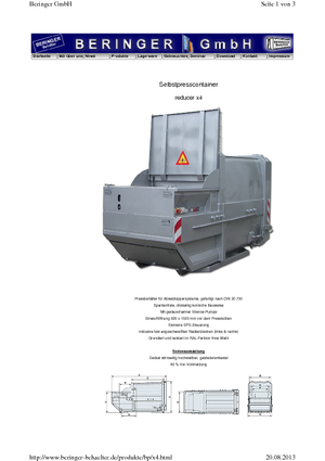 Hulladékprések Beringer reducer x 4 MB