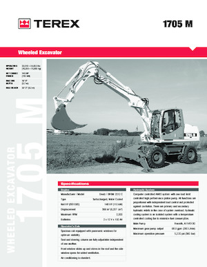 Gumikerekes kotrók Terex 1705M