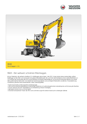 Gumikerekes kotrók Neuson 9503
