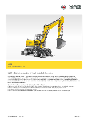 Gumikerekes kotrók Neuson 9503