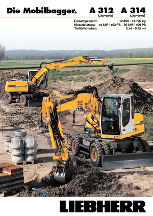 Gumikerekes kotrók Liebherr A 312 Litronic