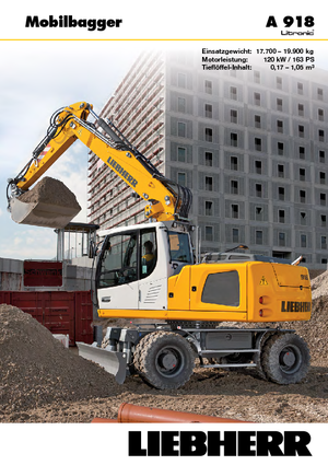 Gumikerekes kotrók Liebherr A 918 Litronic