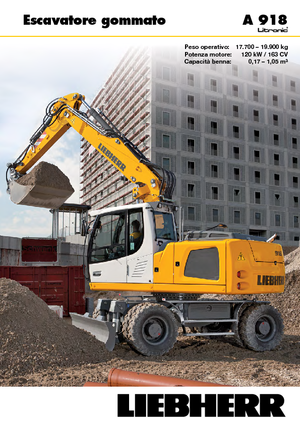 Gumikerekes kotrók Liebherr A 918 Litronic