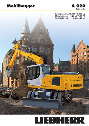 Gumikerekes kotrók Liebherr A 920 Litronic