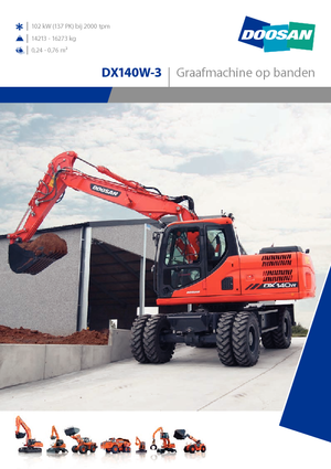 Gumikerekes kotrók Doosan DX140W-3