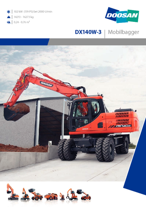 Gumikerekes kotrók Doosan DX140W-3