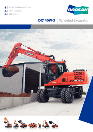 Gumikerekes kotrók Doosan DX140W-3