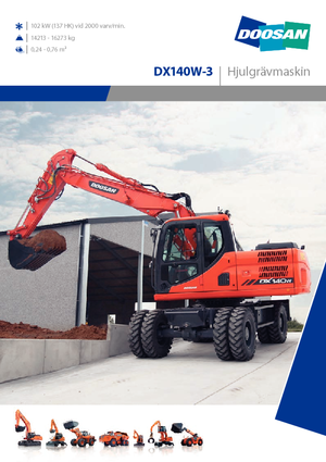 Gumikerekes kotrók Doosan DX140W-3