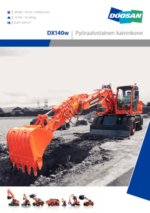 Gumikerekes kotrók Doosan DX 140 W