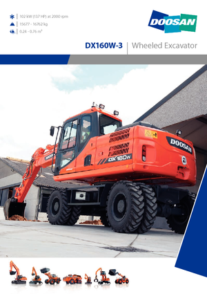 Gumikerekes kotrók Doosan DX160W-3