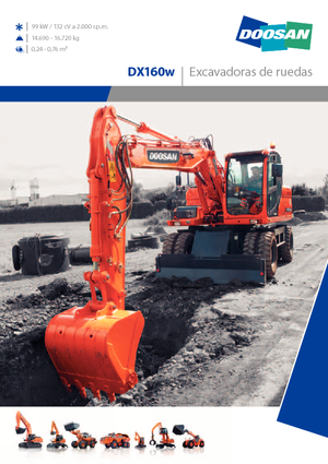 Gumikerekes kotrók Doosan DX 160 W