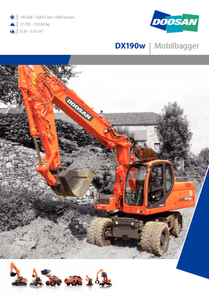 Gumikerekes kotrók Doosan DX 190 W
