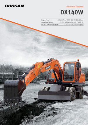 Gumikerekes kotrók Doosan DX140W
