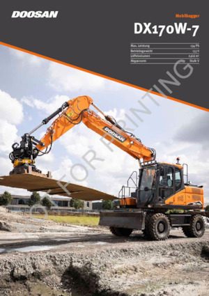 Gumikerekes kotrók Doosan DX170W-7