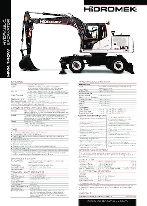 Gumikerekes kotrók Hidromek HMK 140 W