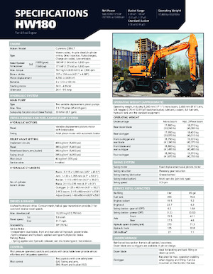 Gumikerekes kotrók Hyundai HW180