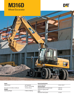 Gumikerekes kotrók Caterpillar M316D Mono