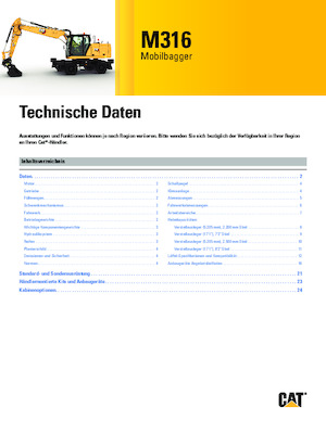 Gumikerekes kotrók Caterpillar M316