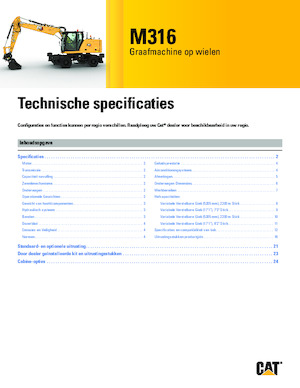 Gumikerekes kotrók Caterpillar M316