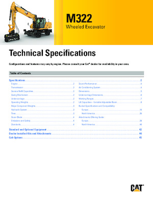 Gumikerekes kotrók Caterpillar M322