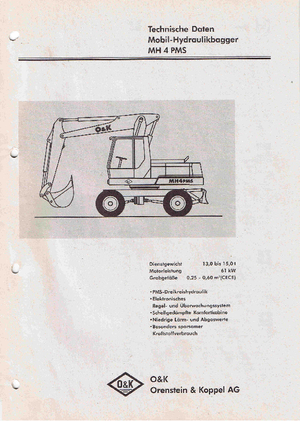 Gumikerekes kotrók O&K MH 4 PMS