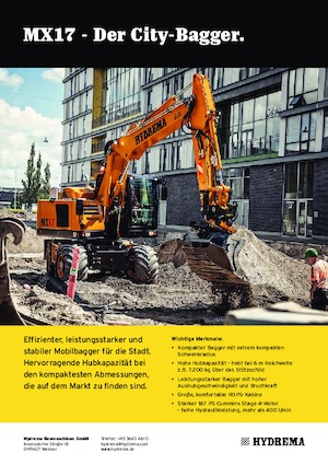 Gumikerekes kotrók Hydrema MX 17