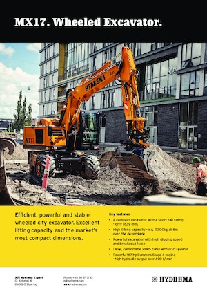 Gumikerekes kotrók Hydrema MX 17