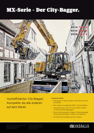 Gumikerekes kotrók Hydrema MX 14