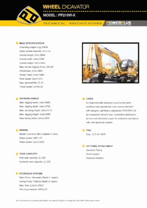 Gumikerekes kotrók PowerPlus PP210W-X