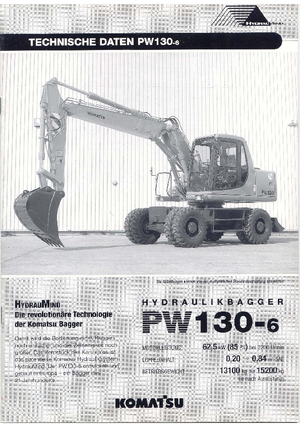 Gumikerekes kotrók Komatsu PW130-6
