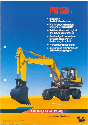 Gumikerekes kotrók Komatsu PW150-1