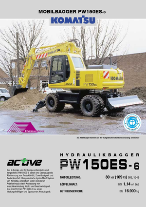 Gumikerekes kotrók Komatsu PW150-6