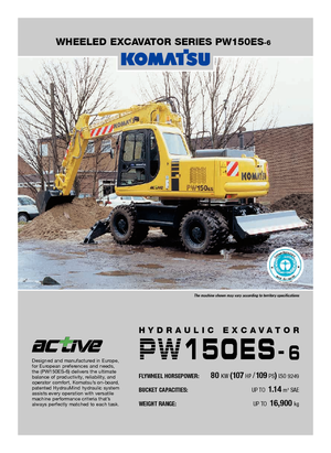 Gumikerekes kotrók Komatsu PW150-6