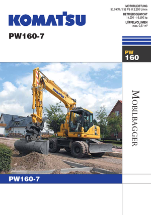 Gumikerekes kotrók Komatsu PW160-7E0