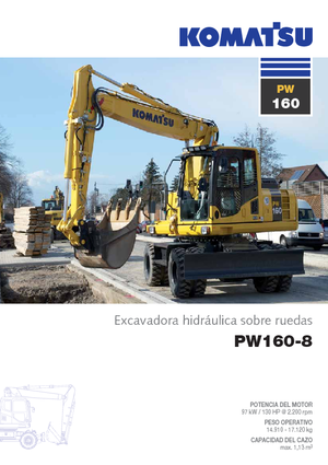 Gumikerekes kotrók Komatsu PW160-8