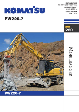 Gumikerekes kotrók Komatsu PW220-7