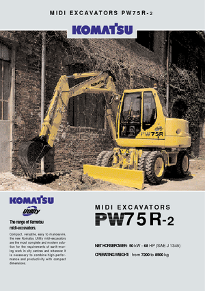 Gumikerekes kotrók Komatsu PW75 R-2