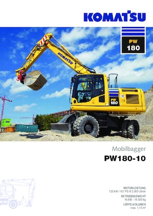 Gumikerekes kotrók Komatsu PW180-10