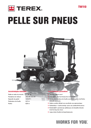 Gumikerekes kotrók Terex TW 110