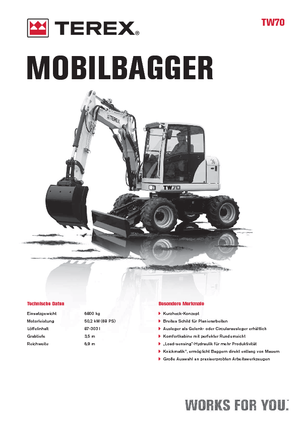 Gumikerekes kotrók Terex TW 70