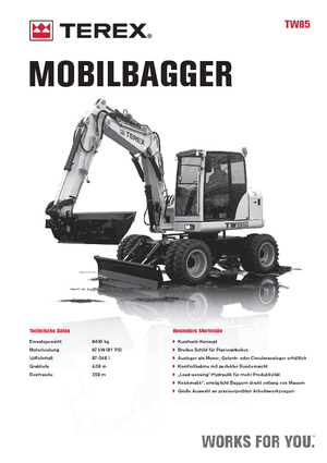 Gumikerekes kotrók Terex TW 85