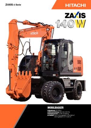 Gumikerekes kotrók Hitachi ZX 140 W 3