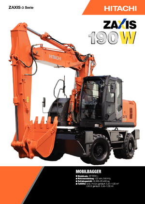 Gumikerekes kotrók Hitachi ZX 190 W 3