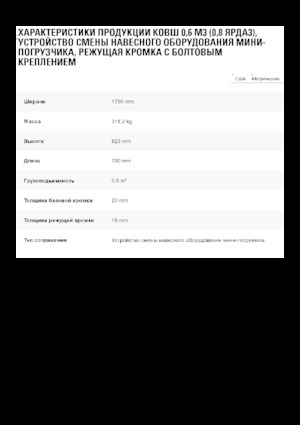 Homlokrakodó kanalak Caterpillar 0.6 m3