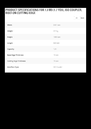 Homlokrakodó kanalak Caterpillar 1,3 m3