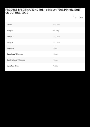 Homlokrakodó kanalak Caterpillar 1,8 m3